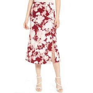 NWOT Floral Print Midi Skirt